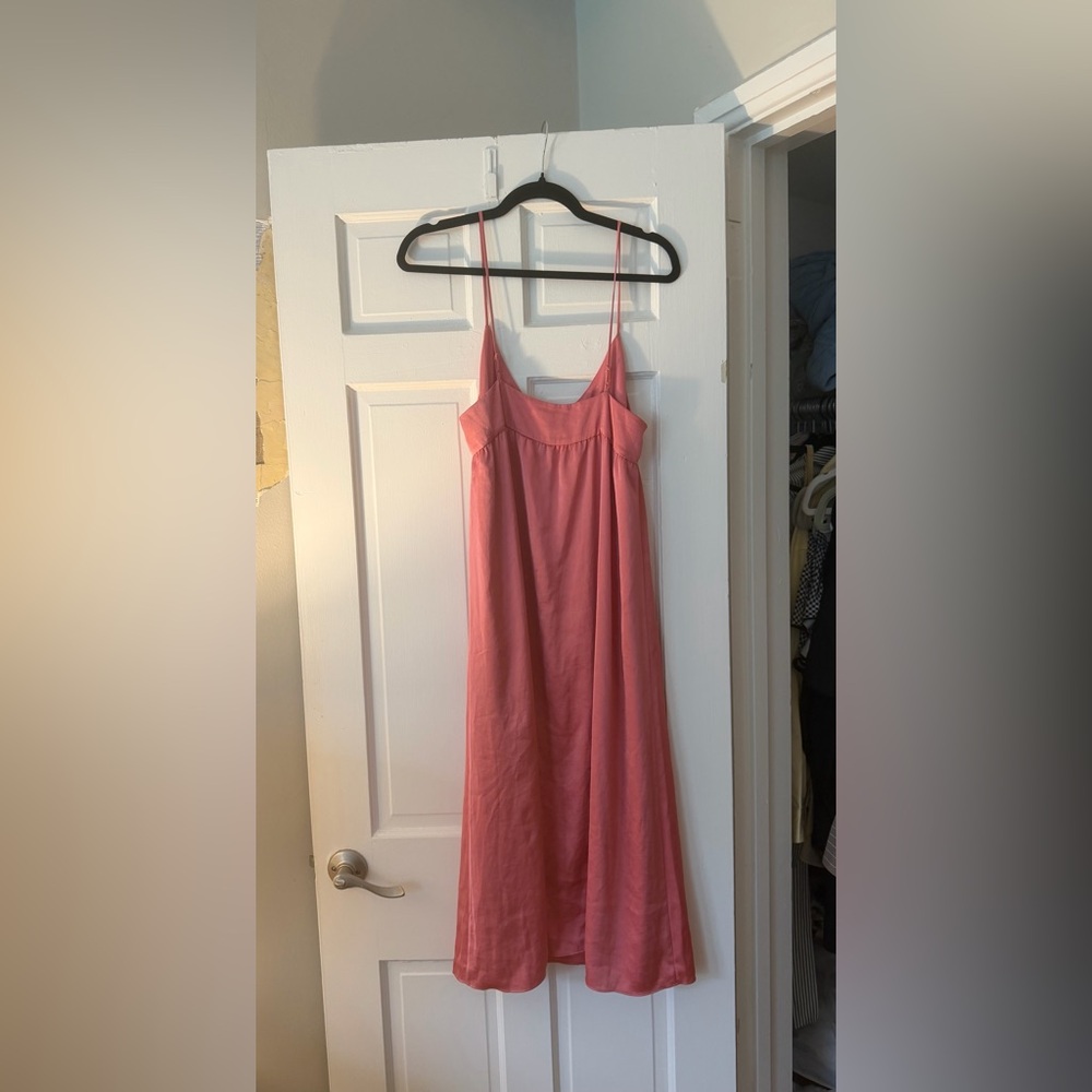 Aritzia Coral Pink Maxi Slip Dress - Picture 3 of 5